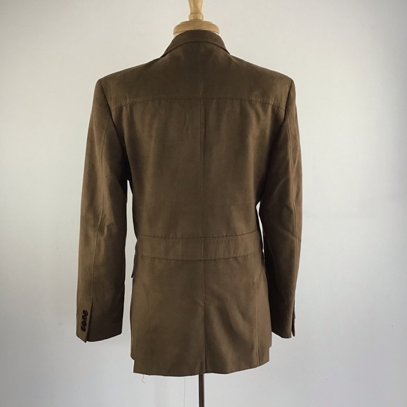 Faux suede brown blazer Roundtree & Yorke size Small - Picture 3 of 10